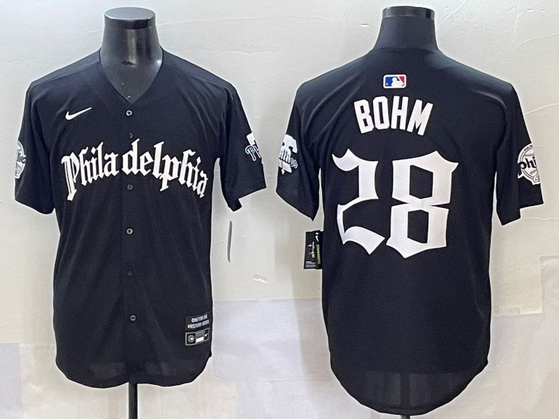 Men 2025 Philadelphia Phillies #28 Bohm Black Five generations Joint Name Nike MLB Jersey style 1->philadelphia phillies->MLB Jersey